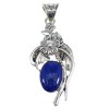 Lapis And Silver Flower Slide Pendant AX51568