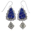 Lapis And Sterling Silver Hook Dangle Earrings AX51630