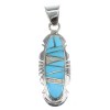 Sterling Silver Turquoise And Opal Inlay Pendant  YX51599