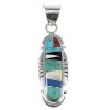 Authentic Sterling Silver Multicolor Inlay Pendant YX51619