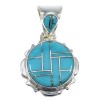 Turquoise Inlay Genuine Sterling Silver Pendant YX51798