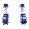 Lapis Opal Sterling Silver Post Dangle Earrings YX53503