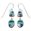 Southwestern Multicolor Sterling Silver Hook Dangle Earrings YX52613