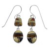 Multicolor Inlay Sterling Silver Hook Dangle Southwestern Earrings YX52614