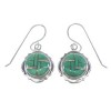 Turquoise Opal Inlay Sterling Silver Hook Dangle Earrings YX52641