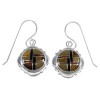 Multicolor Inlay Southwestern Sterling Silver Hook Earrings YX52702