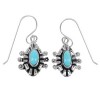 Southwest Silver And Turquoise Hook Earrings RX55271