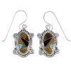 Silver And Multicolor Southwest Hook Dangle Earrings RX54707