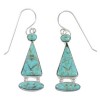 Authentic Sterling Silver And Turquoise Inlay Earrings RX55608