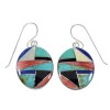 Multicolor Sterling Silver Hook Dangle Earrings RX54886