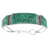 Southwest Turquoise And Silver Link Bracelet AX54448
