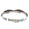 Multicolor Inlay Sterling Silver Southwest Link Bracelet AX54667