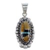 Sterling Silver Multicolor Inlay Slide Pendant RX54494