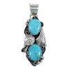 Southwestern Sterling Silver And Turquoise Flower Slide Pendant Jewelry VX55039