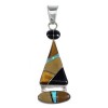 Southwest Multicolor Inlay And Sterling Silver Pendant RX54600