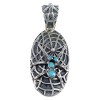 Southwest Genuine Sterling Silver And Turquoise Spider Pendant VX55136