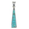 Turquoise Inlay Sterling Silver Southwestern Pendant WX57965