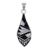 Sterling Silver Jet And Mother of Pearl Inlay Southwest Pendant VX54908