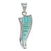 Turquoise Inlay And Genuine Sterling Silver Slide Pendant VX55452