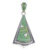 Genuine Sterling Silver Turquoise And Opal Inlay Pendant VX55548