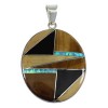Southwest Multicolor Inlay And Sterling Silver Pendant VX55623