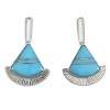 Southwestern Sterling Silver Turquoise Inlay Post Earrings RX56113