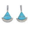 Turquoise Inlay Sterling Silver Post Earrings RX56114