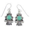 Turquoise And Sterling Silver Southwestern Hook Earrings RX55774