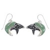 Southwestern Sterling Silver Turquoise Bear Arrow Hook Dangle Earrings VX55831