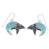 Sterling Silver Turquoise Bear Arrow Hook Dangle Earrings VX55839