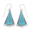 Turquoise And Opal Authentic Sterling Silver Southwest Hook Dangle Earrings VX56178