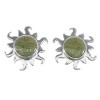 Turquoise Inlay And Genuine Sterling Silver Sun Post Earrings VX55960