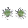 Sterling Silver And Turquoise Inlay Sun Post Earrings VX55964