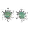 Sterling Silver And Turquoise Sun Post Earrings VX55969