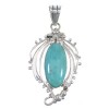 Turquoise Genuine Sterling Silver Slide Pendant EX56449