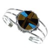 Multicolor Authentic Sterling Silver Southwest Cuff Bracelet VX59379