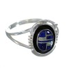 Southwestern Lapis And Opal Inlay Sterling Silver Ring Size 6-1/4 WX61081