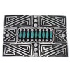 Silver Turquoise Needlepoint Belt Buckle AX78266