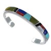 Multicolor Genuine Sterling Silver Southwest Bracelet VX63202