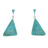 Authentic Sterling Silver Turquoise Inlay Southwest Post Dangle Earrings QX78722