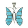 Sterling Silver Opal And Turquoise Butterfly Pendant MX63830