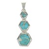 Genuine Sterling Silver Turquoise And Opal Southwest Pendant MX63846