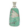 Genuine Sterling Silver Turquoise And Opal Inlay Pendant MX63953