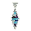 Multicolor Inlay And Sterling Silver Southwestern Slide Pendant WX63722