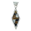Multicolor Inlay Southwestern Sterling Silver Pendant WX63760