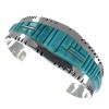 Authentic Sterling Silver Turquoise Sturdy Cuff Bracelet VX63739