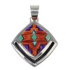 Southwest Sterling Silver And Multicolor Pendant Jewelry VX64499