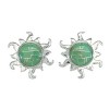 Genuine Sterling Silver Turquoise Sun Post Earrings VX64281