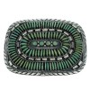 Genuine Sterling Silver Turquoise Needlepoint Belt Buckle VX64697