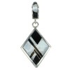 Sterling Silver Jet And Mother of Pearl Pendant VX65490